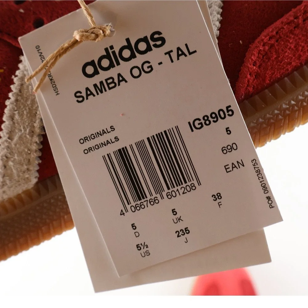 Adidas Samba OG TAL Hahoe Mask Red White Suede Sneakers 5.5 NWT